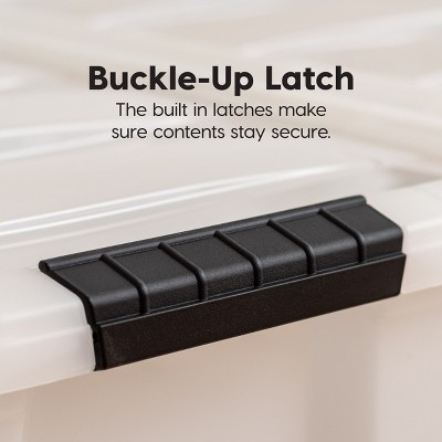 Pearl 72qt Stackable Plastic Storage Bins with Latching Lids - 4 Pack