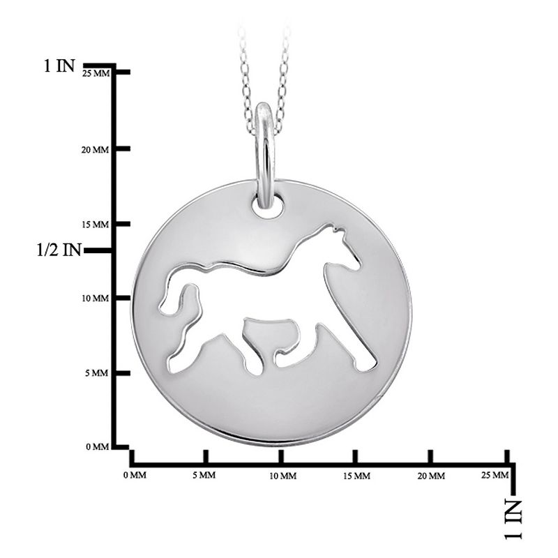 Women's Sterling Silver Plain Cutout Horse Pendant (18"), 2 of 3