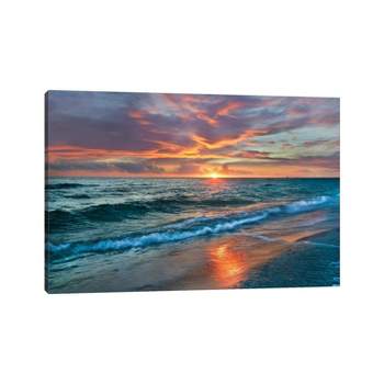 Sunset Over Ocean Gulf Islands National Seashore Florida by Tim Fitzharris Unframed Wall Canvas - iCanvas