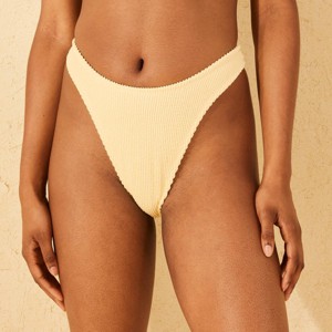 Women's Pucker Textured Mid-Rise Ultra High Leg Super Cheeky Bikini Bottom - Wild Fable™ - 1 of 4