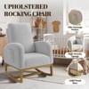 Upholstered Glider Rocking Chair, High Back Nursery Chair with Side Pocket Wood Legs, 300lbs Capacity Modern Rocker, Non Slip Rubberwood Base - 4 of 4