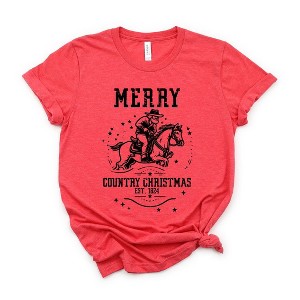 Simply Sage Market Women's Merry Country Christmas Short Sleeve Graphic Tee - 1 of 2