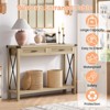 Farmhouse Entryway Table, 43" Sofa Table with Storage, Console Table with Rattan Drawers, Console Tables for Entryway, Living Room, Hallway, Foyer - 4 of 4
