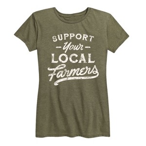 Women's - Instant Message - Support Your Local Farmers Short Sleeve Graphic T-Shirt - 1 of 4