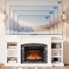 White Fireplace TV Stand Fit Up To 90in TV with 23in Fireplace Western Style - 3 of 4