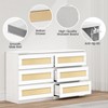 Dresser for Bedroom, Rattan 6/8 Drawer Dresser for Closet, Double Wood Dressers & Chest of Drawers, For Bedroom/Living Room/Entryway, Natural - 3 of 4