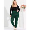 Agnes Orinda Women's Plus Size Check Leggings for Women Stretch Festive Glen Plaid Skinny Pants - 3 of 4