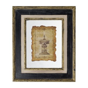 18"x22" Lucian Antiqued Sculpture Framed Wall Art Black/Gold - A&B Home: Vertical Art Deco, Wood Composite Frame, Sawtooth Back - 1 of 3