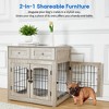Dog Crate Furniture with Cushion,Wooden Dog Kennels Indoor with 2 Drawers,Dog Furniture Crate End Table with Storage - 2 of 4