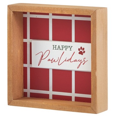 The Lakeside Collection Windowpane Pet Signs - Happy Pawlidays