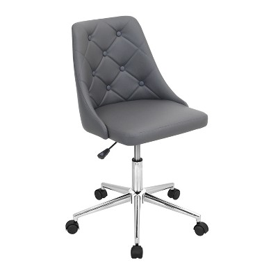 TiramisuBest Contemporary Adjustable Grey Faux Leather Office Chair