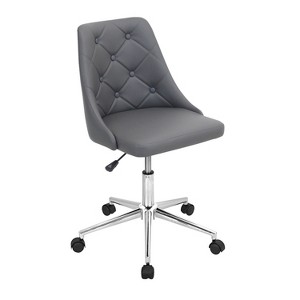 TiramisuBest Contemporary Adjustable Grey Faux Leather Office Chair - 1 of 4