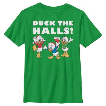 Boy's Mickey & Friends Christmas Duck The Halls T-Shirt