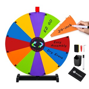 WinSpin 24" DIY Modular Prize Wheel Spinning Game Tabletop 12 Slots Dry Erase for Carnival Spinner Game Events School - 1 of 4