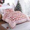 Queen Size Christmas Duvet Cover Set with Red Checkered Christmas Tree Print, Soft and Breathable Holiday Bedding for Festive Bedroom Decor - 2 of 4