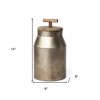 HomeRoots 14" Silver Metal Decorative Canister - 3 of 4