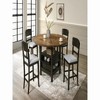 20.5"2pc Transitional Upholstered Counter Height Dining Chair Bar Stools Brown Finish Wooden Furniture - 3 of 4
