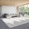 Washable Modern Striped Rug Non Slip Low Pile Rug Soft Geometric Minimalistic Throw Floor Cover Foldable Indoor Carpet for Living Room Bedroom - 2 of 4