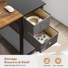 40 Inch Computer Desk with Drawers, Home Office Desk Writing Desk Work PC Table Study Desk with 2-Tier Drawers Storage Shelf Side Hook-The Pop Home - 3 of 4