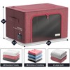 Sorbus 4 Pack Jumbo Foldable Storage Box - Metal Frame, Oxford Fabric with Clear Window & Handles - for Bedding Linen, Clothing & More (Pink) - 4 of 4
