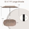 Costway 13 FT Large Patio Umbrella Outdoor Double-Sided Table Market Umbrella for Garden Beige/Brown/Gray/Navy/Orange/Wine - 3 of 4