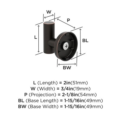 Oil-Rubbed Bronze Single Prong Wall Hook