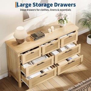 Fluted 7 Drawer Dresser for Bedroom, 45'' Tall Dresser, Chest of Drawers, Wooden Chest with Clothes Storage Cabinet - 1 of 4