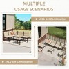 Cesicia Modern 7-Piece White Outdoor Patio Sofa Set For Backyard, Poolside, Indoor - 3 of 4