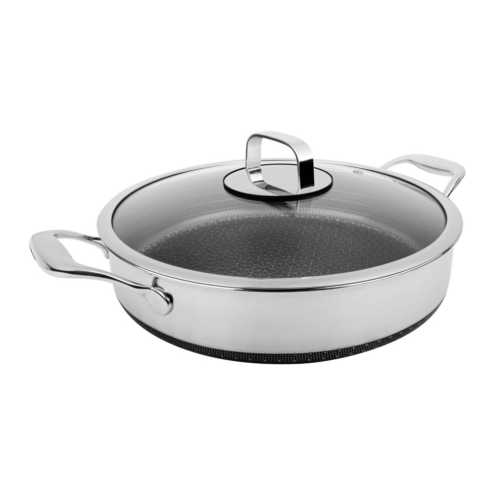 Livwell Brands Diamond Clad 5qt Hybrid Nonstick Stainless Steel Saute Pan and Lid: Tri Ply, Oven & Dishwasher Safe, 12.5"