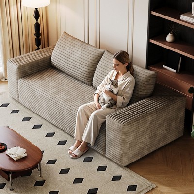 NicBex Modern 2/3-Seat Loveseat Sofa Couch for Living Room,Bedroom,Comfy Upholstered Lounge Futon Couch with Deep Cushions