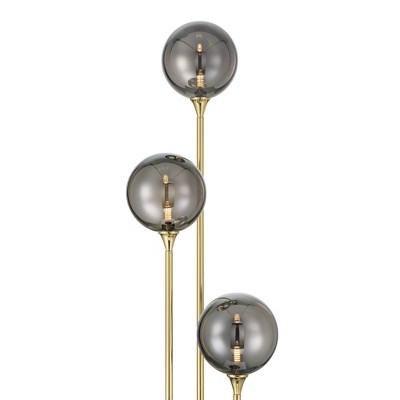 Edison Black and Gold Glass Globe Floor Lamp