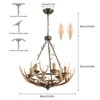 YIYIBYUS Rustic Chandelier with Resin 6 Antlers, Retro Metal Wagon Wheel Vintage Pendant - 4 of 4