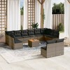 vidaXL Patio Sofa Set with Cushions Outdoor Furniture 13 Piece Poly Rattan - Gray - 2 of 4