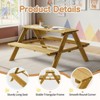 Karl Home Kids Wood Rectangle Outdoor Picnic Table and Bench with Umbrella - 4 of 4