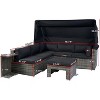 Shaped Patio Furniture Set w/Retractable Canopy, 7 Piece All Weather Heavy Duty Sofa Ideal for Garden, Porch, Backyard Black - 3 of 4