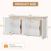 62 Inch Rattan Sideboard Buffet Cabinet, 4-Door Kitchen Storage Cabinet with Shelves - 2 of 4