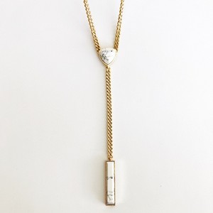 Sanctuary Project by sanctuaire Semi Precious White Howlite Chain Link Y Statement Necklace Gold - 1 of 3