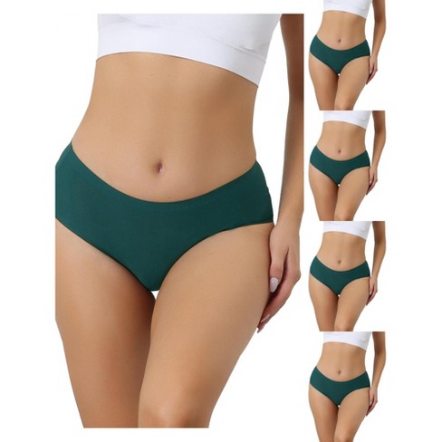 Allegra K Women's Mid-Waist Invisible Stretchy Breathable Full Coverage Briefs Multicolored - image 1 of 4