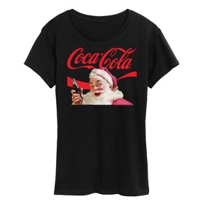 Women's - Coca-Cola - Vintage Santa Claus with Red Logo Short Sleeve Graphic T-Shirt - 1 of 4
