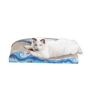 THE LICKER STORE Kokomo Coastal Cardboard Lounge Bed Cat Scratcher with Catnip - 1 of 4