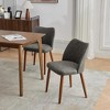 Upholstered Dining Chair with Solid Wood Legs,Wing Backrest for Dining Room,Set of 2 - 2 of 4