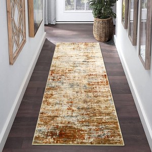 Washable Area Rug Modern Abstract Floor Carpet with Non-Slip Backing - 1 of 4