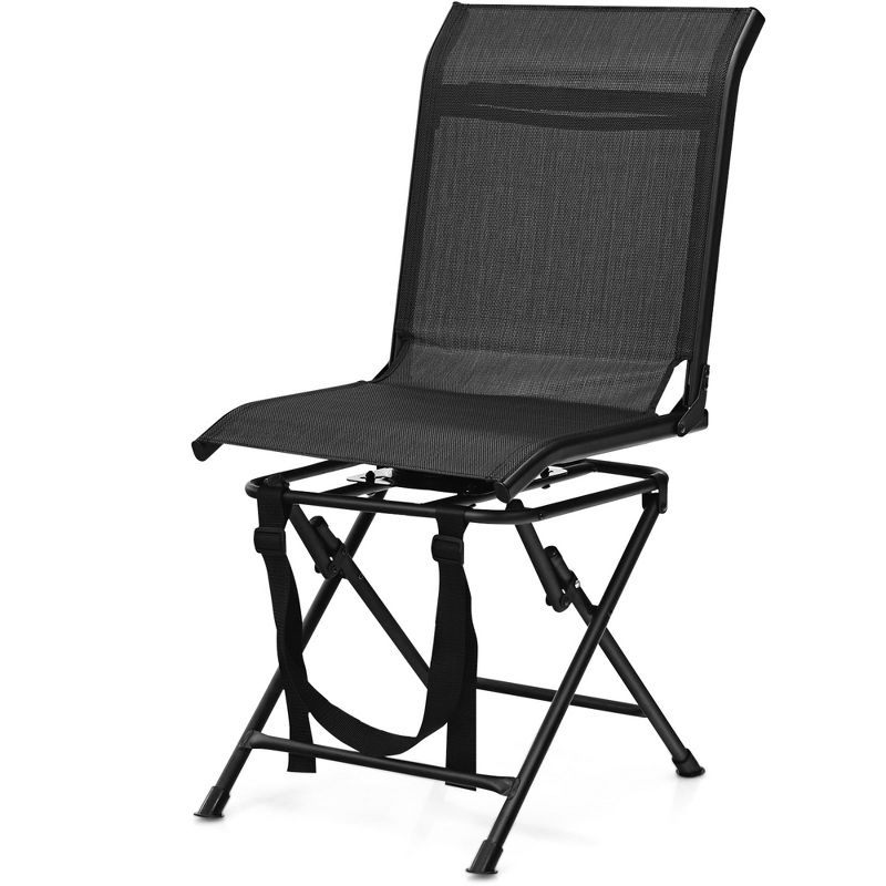 Tangkula 360-degree Swivel Blind Chair Foldable Hunting Chair w/Mesh Back & Non-Slipping Pads, 1 of 11