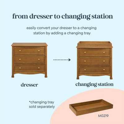 Kalani Chestnut 3-Drawer Nursery Dresser with Curved Details
