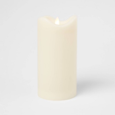 8&#34; x 4&#34; LED Flickering Flame Candle Cream - Threshold&#8482;