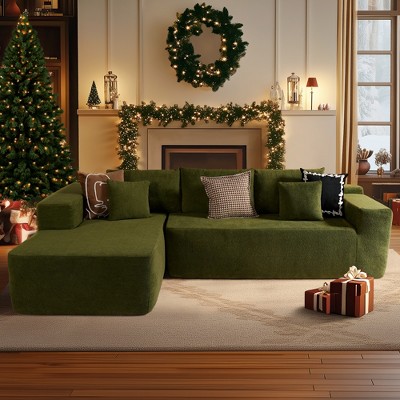 XIZZI Modular Sectional Sofa Couch,L-Shape Upholstered Couch,Modern Minimalist Couches for Living Room,Free Combination Deep Seat Corner Couch