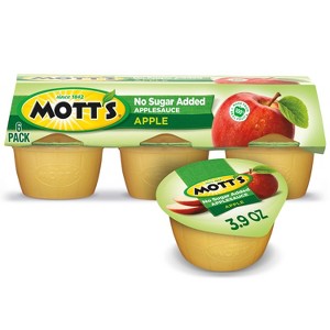 Mott's Unsweetened Applesauce - 6ct/3.9oz Cups - 1 of 4