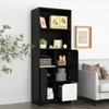 VYNXARIA Modern Black & White Multifunctional Storage Cabinet with Open Bookcase - 2 of 4