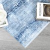 Washable Rug Non-Slip Vintage Paisley Carpet - Low Pile Floral Throw Rug for Living Room, Bedroom (Blue) - 4 of 4