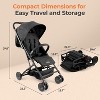 Jovial Portable Folding Baby Stroller - Compact, Lightweight Design with Reclining Seat, Storage Basket & Travel Bag (Black) - 2 of 4